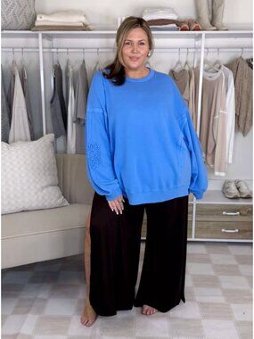 Aerie Side Slit wide leg pants- Brown